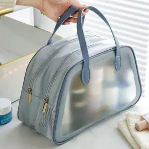 [콩심팥심]메쉬 2단 여행 방수 가방 세면백 방수백 목욕 파우치