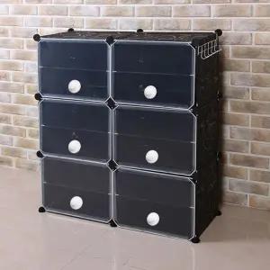 투명 도어형 신발장 2열 6단 96x85cm 신발정리대 스 (KYR-W48EC63)