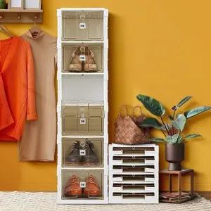 접이식신발장 6단 좁은현관 틈새 슬림 아파트 수납장 (KYR-WE61738)