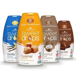 스위트 스위트 드롭 - 맛 스테비아 액상 감미료, 스테비아 추출물, 제로 칼로리, 텐 프리, 케토 친화적, 비 GMO, 천연 향료, 설탕 대체품 - 버라이어티 팩, 1.7 Fl Oz(4팩)