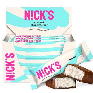 NICKS 코코넛 케토 초콜릿 캔디 바 무첨가, 텐 프리 과자 저탄수화물 캔디 스낵 바 u2013 15팩 (각 40g)