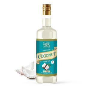 초크제로 무설탕 코코넛 향료 시럽 u2013 케토 친화적, 제로 슈가 & 저칼로리, 무설탕 알코올 u2013 25.4 Fl Oz
