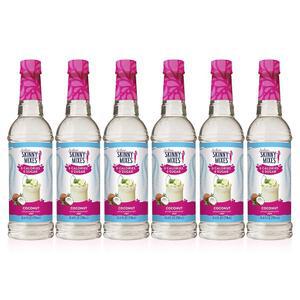 조던의 스키니 믹스 무설탕 시럽, 코코넛 향, 과일 향이 나는 물 강화제, 스 티용 음료 믹스, 레모네이드 등, 제로 칼로리 향료, 케토 친화적, 25.4 Fl Oz, 6