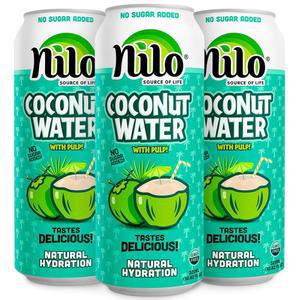 NILO 100% 순수 코코넛 워터 | 설탕 첨가 없음 | GMO 프리 | 농축액 없음 | 10.8온스 (12팩)