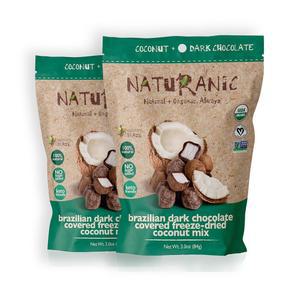 천연 브라질 다크 초콜릿 커버 냉동 건조 코코넛 스낵, 제로 카브, 케토 친화적, 무설탕, 천연, , - 2팩