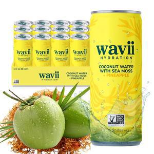 바다 이끼와 파인 이 들어간 와비 하이드레이션 코코넛 워터, 11온스 캔, 12u2013년 12개 팩 자연 발생 전해질이 포함된 깨끗하고 상쾌한 하이드레이션, 설탕 무첨가, 변형(Non-GMO)