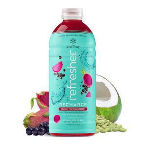 스마트프루트 재충전 레셔 u2013 드래곤 프루트, 리얼 과일 주스로 만든 엘더베리 u2013, 설탕 무첨가, 수분 공급용 코코넛 워터, 천연 에너지용 그린 커피 원두 추출물 u2013 48온스 음료 믹스