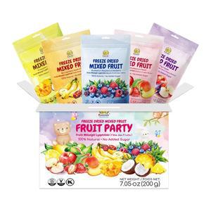10개 이상의 과일, 혼합 과일 품종 팩 5봉지, 7.06온스, 간식, 과일 크리스프, 냉동 건조 사과 딸기 열매 레몬 코코넛 무화과 망고 파인 , 설탕 첨가 없이 100% 과일로 만든 SUNGIVEN 냉동 건조 과일 파티