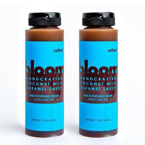 블룸 카라멜 소금 코코넛 카라멜 소스 u2013 , 유제품 없는 디저트 토핑, 소량 장인의 품질, 프리미엄 재료로 만들어져 커피, 스크림, 베이킹에 완벽한 u2013 22온스