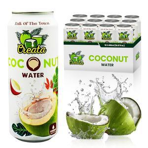 코코넛 워터 벌크 99% 순수 16.57 Fl Oz - 영양소가 풍부하고 신선한 12팩 | 저설탕 및 칼로리 | 크레아테아의 전해질이 함유된 순수 코코넛 워터