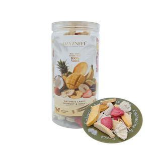 열대 건조 과일 믹스, 바나나, 딸기, 코코넛, 파인 , 망고, 8.1온스(230g), 달콤하고 톡 쏘는 간식과 함께 얼립니다