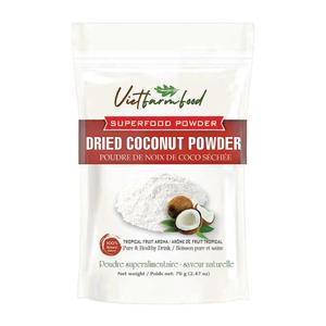 코코넛 파우더 2.47온스 (70g) 비엣팜푸드: 설탕이 첨가되지 않은 진짜 과일로 만든 순수 동결 건조 과일 파우더 - 일상적인 영양 섭취에 완벽하여 몸에 활력을 불어넣습니다.
