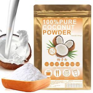 Plant Gift 100% Pure Coconut Powder Natural Powder, Great Flavor for Drinks, Smoothie, Yogurt, Baking, cookies, cakes and Beverages, Non-GMO Powder, No Filler, No additives 100G /3.25oz
