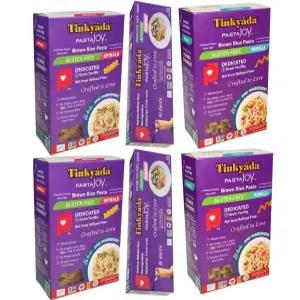 팅크야다 텐 프리 현미 파스타 버라이어티 팩 6팩 ？ 스파게티 스피랄스 퓨질리 밀 16온스 박스