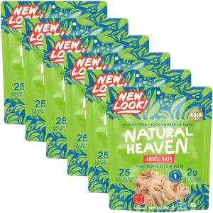 내추럴 헤븐 엔젤 헤어 파스타 하트 오브 팜 6팩 - 칼륨 저칼로리 채소 면 케토 텐 프리 식품 9온스 Ea