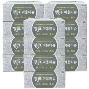 땡큐미용티슈 200매 x 12팩,천연펄프 각티슈