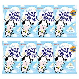롯데 말랑카우 밀크 158g x 8개 (1박스) / 대용량 사탕