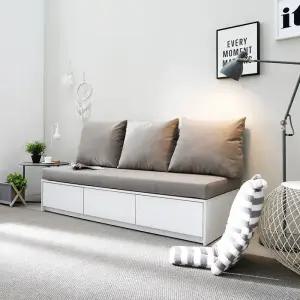 코젯 패브릭 3인 쿠션 수납 벤치 소파 SRS008