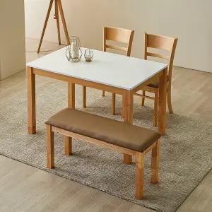 동서가구 캐빈 하이그로시 4인용 식탁+벤치+의자2 DF904513