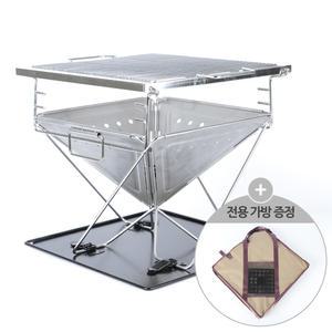 접이식 캠핑 화로대 불멍 화로 바베큐 그릴 TR-B 숯불 야외 사각 경량 대형 중형 와이드 높이조절 휴대용 스테인리스 스테인레스 장작 접이식 아웃도어 우드스토브 폴딩