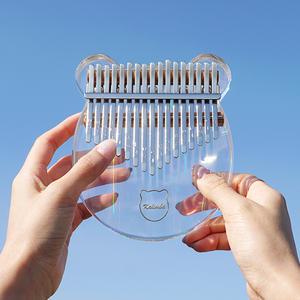 칸타빌 Tiny 티니 레인보우 17키 투명 홀로그램 아크릴 칼림바 음계각인 하드케이스 구성