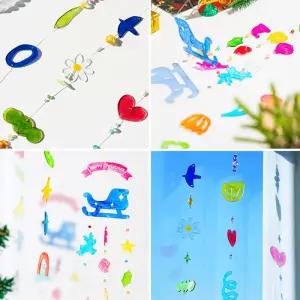 [오피스스쿨] 민화샵 아크릴 썬캐쳐 (튤립) 모빌 / 크리스마스 아크릴 모빌 (2종택1) 만들기 재료 diy