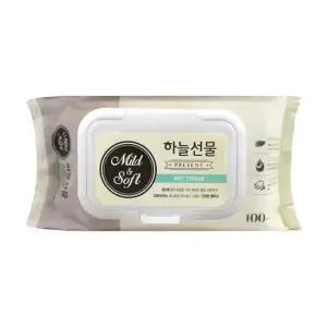 하늘선물 물티슈 100매캡형 1박스24개입  깨끗하고 순수한 물을 사용