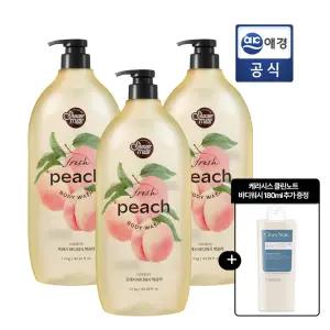 [샤워메이트] 내추럴 바디워시 복숭아향 1.2kg x 3개 + 클린노트 바디워시 180ml 추가 GIFT