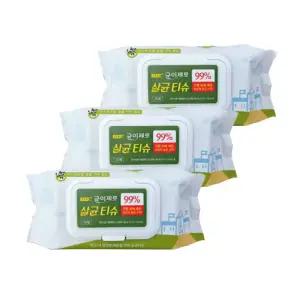 균이제로 살균티슈 75매 x 3팩 항균 소독용 물티슈