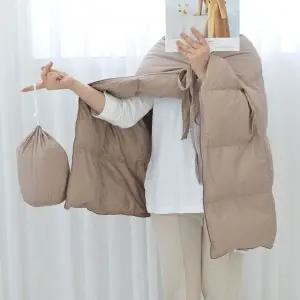 [제이큐]패딩담요 구스다운무릎담요 어깨 망토 차량용담요