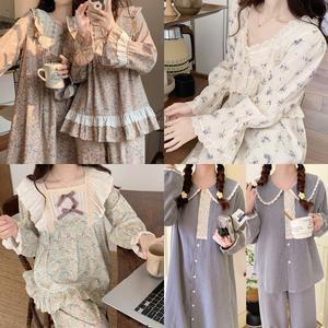 러빙리 여성 잠옷 순면 원피스 홈웨어 요루면 파자마 상하세트