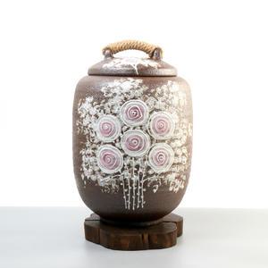 쌀독 도자기 여주 쌀항아리 옹기 하얀장미 쌀통 10kg