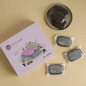 [마을기업싸리재]무설탕 현미떡 [ 흰팥앙금 흑임자떡 선물세트 ] 부드러운 거피팥앙금