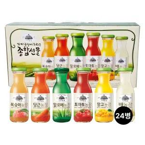 가야농장 종합 6종 음료선물세트 180ml 24병 (소박스 2박스)