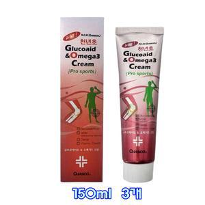 차스코 천년초 글루코사민 오메가3 크림 150ml 3개 MSM 홍화씨 근육 맛사지 부모님 선물