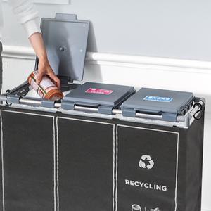 대용량 분리수거함 국내생산 재활용 쓰레기통 뚜껑형 사무실 매장 4단