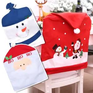 크리스마스 의자 커버 식탁 등받이 패드 가구 리폼 산타 덮개 보호캡 시트 스크래치 방지