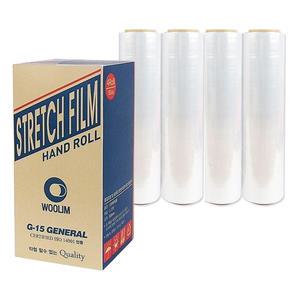 스트레치필름 고기능 공업용랩 15MIC 4롤 보호필름포장용랩 P15