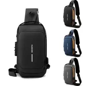 남여공용 슬링백 usb충전+잠금장치 가방 미니 크로스백 여행용 크로스백 작은 메신저백 어깨 가방