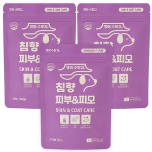 강아지 피부영양제 피부병 곰팡이성피부염 발사탕발습진 아토피 오메가3 모낭충 진드기 지간염 댕이수랏간 침향 피부&피모 70g 3개