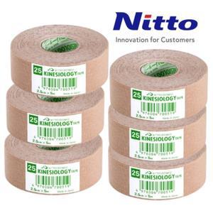 NITTO  키네시올로지 2.5cmx5M 6롤 근육 테이프 스포츠 테이핑 닛또 니토 키네시오