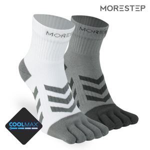 모어스텝 쿨맥스 흡한속건 파일 발가락양말 단목 / 쿠션양말 기능성 원사 러닝 스포츠양말