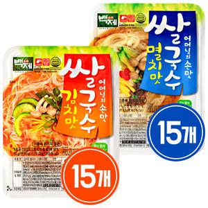 백제물산 쌀국수 김치맛 15개 + 멸치맛 15개
