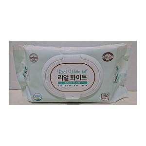 리얼화이트 물티슈 100매