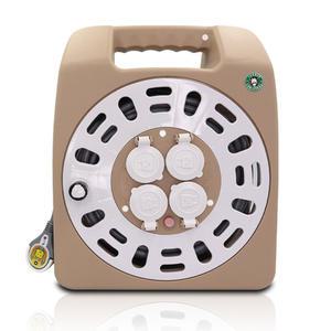 러그박스 캠핑릴선 25M 4구 캡형 크림브라운 1.5SQ 전기릴선