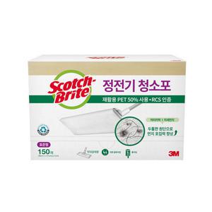 3M 스카치브라이트 정전기 청소포 리필 재활용 PET 대용량 150매 (표준형)
