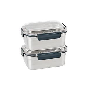 글라스락 클린 스텐 밀폐용기 직사각 2,000ml 2개 세트, 1개