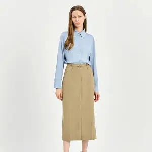 [하프클럽/S쏠레지아]에스쏠레지아 벨티드 H라인 스커트 SOO3ZSK130