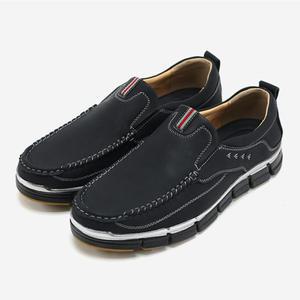 남성 캐주얼 운동화 발편한 볼넓은 소가죽 끈없는 캐주얼화 단화