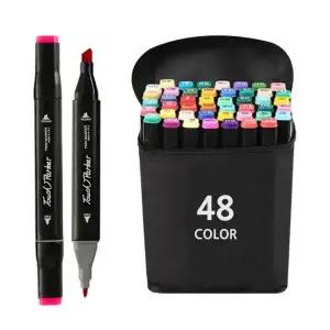 디자인마카 미술용 트윈마카펜 세트 천케이스 48색 /일러스트 양면